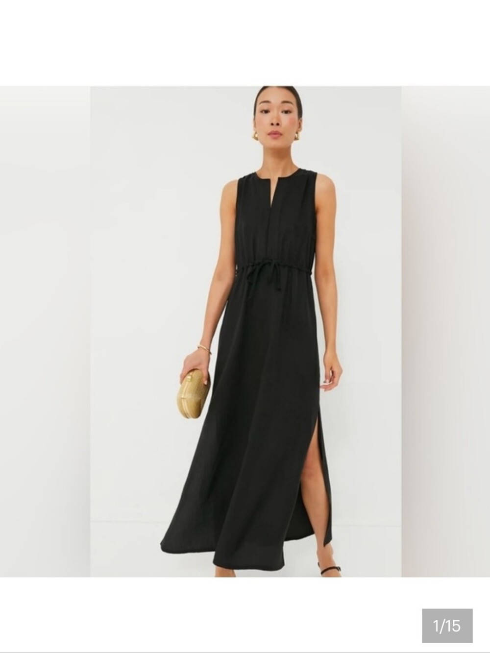 Emerson Fry black sleeveless tencel dress size 4 - Picture 1 of 10